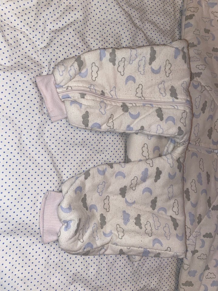 Beyaz Gri Fermuarlı Bebek Tulumu - Görsel 5