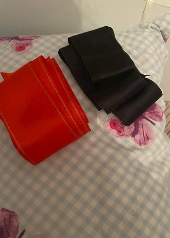 Takı kurdelası bordo beyaz + kırmızı siyah iki kurdela daha - Görsel 5