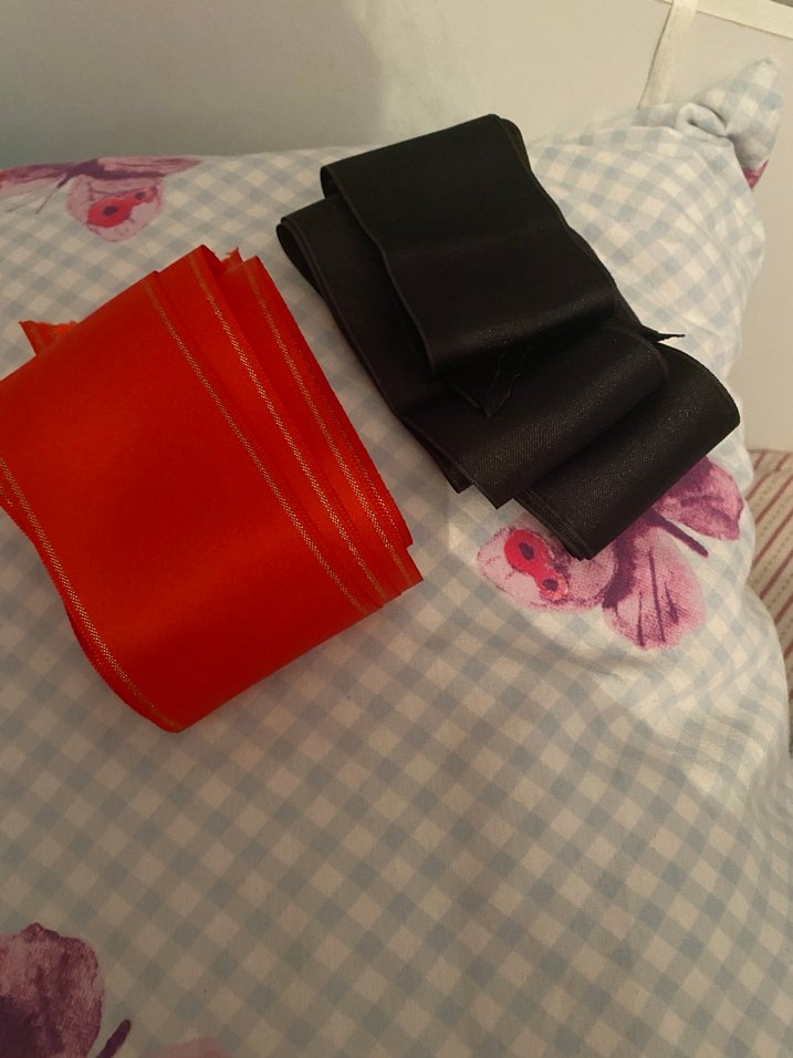 Takı kurdelası bordo beyaz + kırmızı siyah iki kurdela daha - Görsel 5