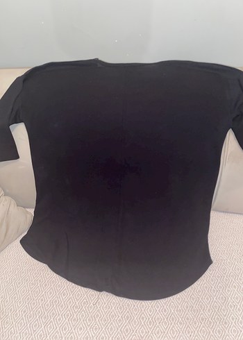 Siyah Süet Görünümlü Baskılı  Bluz - Görsel 5