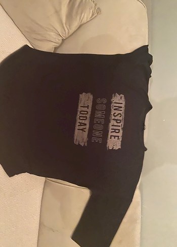 Siyah Süet Görünümlü Baskılı  Bluz - Görsel 4