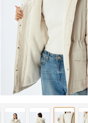 Suni Kürklü İçi Peluş Mont - Görsel 6