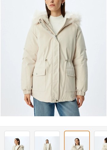 Suni Kürklü İçi Peluş Mont - Görsel 4