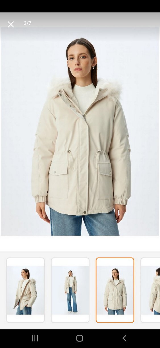 Suni Kürklü İçi Peluş Mont - Görsel 4