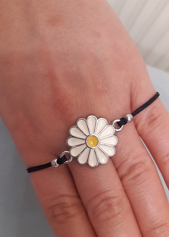 Beyaz Papatya Desenli Boncuklu Bohem Bileklik - Görsel 6