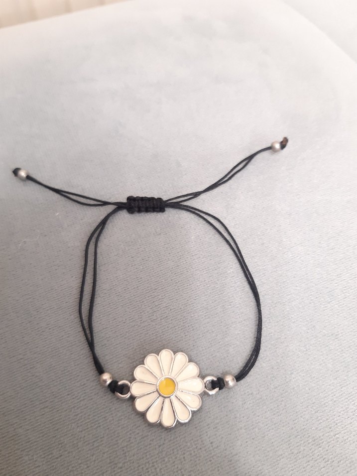 Beyaz Papatya Desenli Boncuklu Bohem Bileklik - Görsel 2