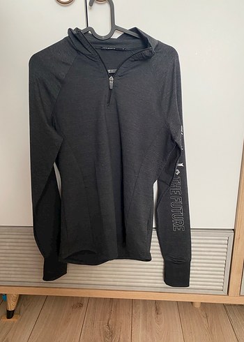 LC Waikiki Gri Fermuarli Yuksek Yakali Kadin Sweatshirt