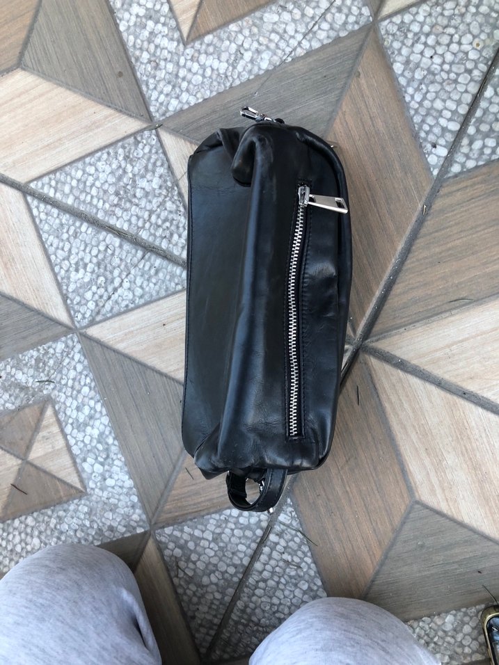 Siyah Fermuarlı Erkek Bel Çantası - Görsel 2