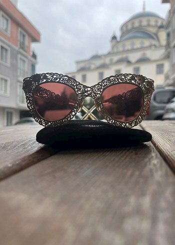 Bordo Dantel Vintage Kadın Güneş Gözlüğü - Görsel 2