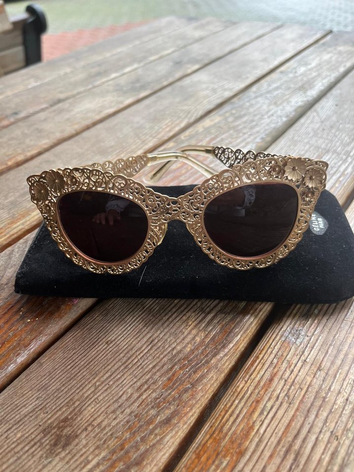 Bordo Dantel Vintage Kadın Güneş Gözlüğü - Görsel 3
