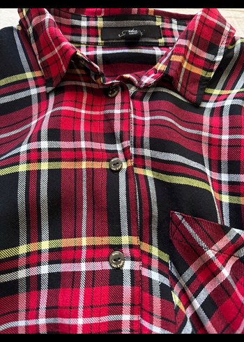 Y2K Tarzı Ekoseli Gömlek - Görsel 3