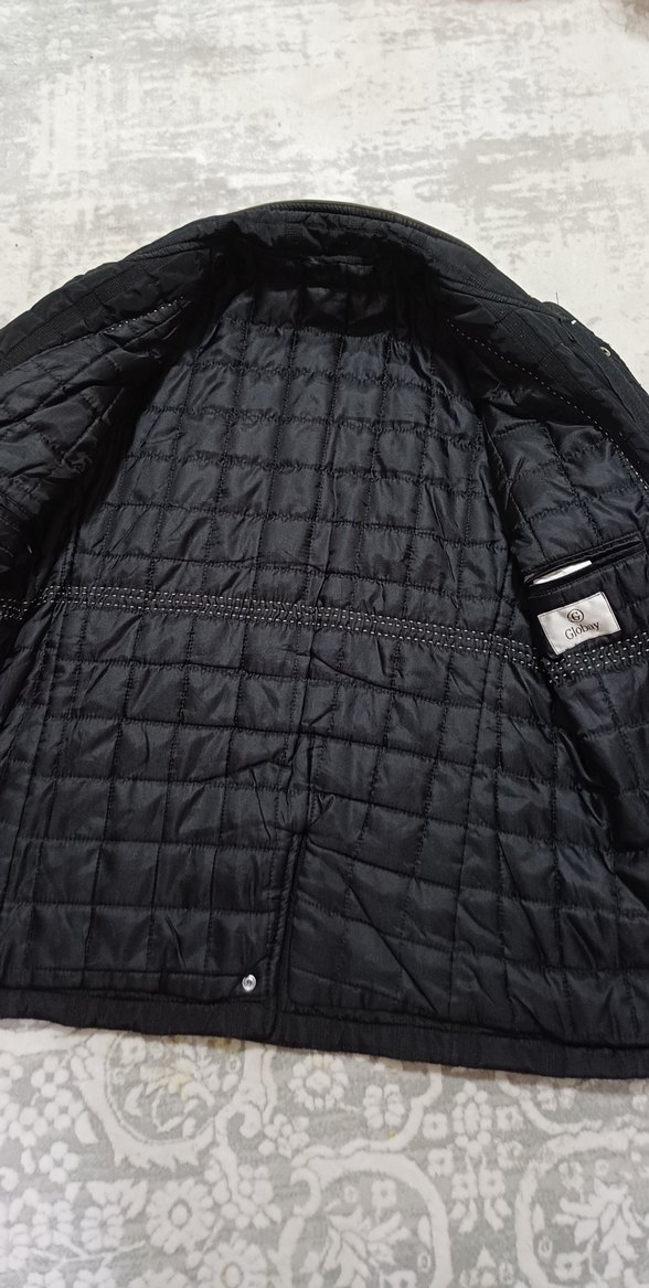 Düğmeli Siyah Erkek Uzun Mont - Görsel 3