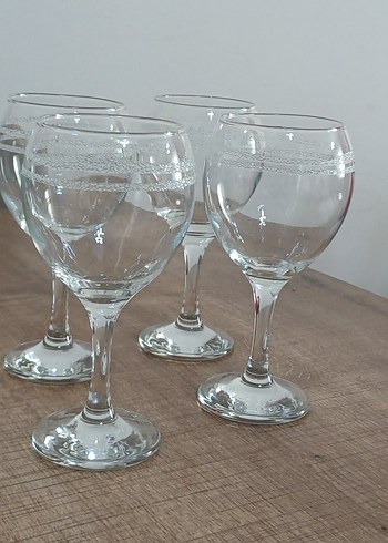 Gri Detaylı 6'lı Şeffaf Ayaklı Bardak Seti - Görsel 2