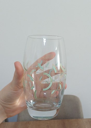 Bej Pastel Desenli Cam Bardak - Görsel 2