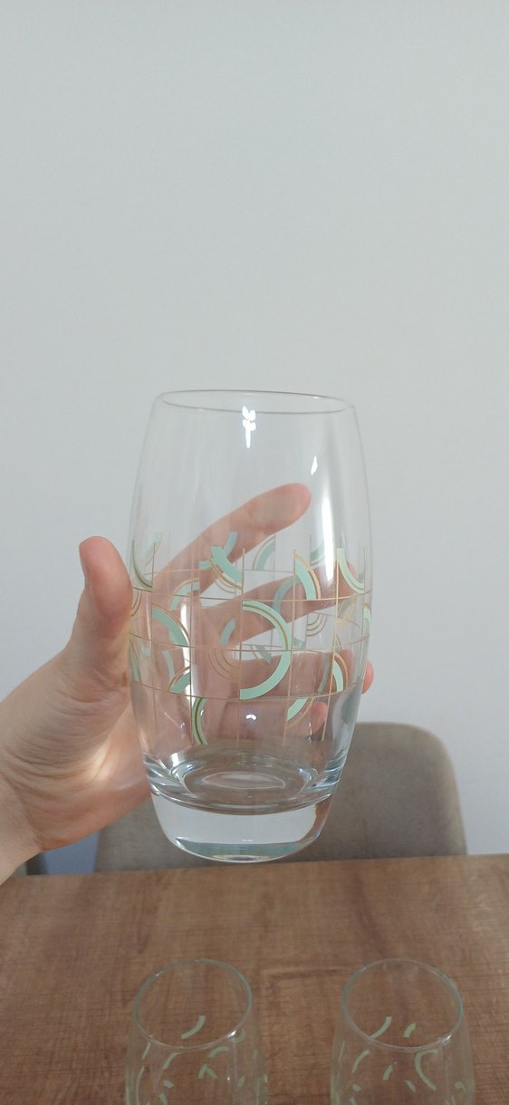 Bej Pastel Desenli Cam Bardak - Görsel 2