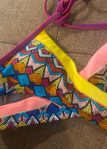 Renkli Bohem Bağcıklı Bikini Üstü - Görsel 2