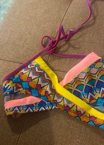 Renkli Bohem Bağcıklı Bikini Üstü - Görsel 4
