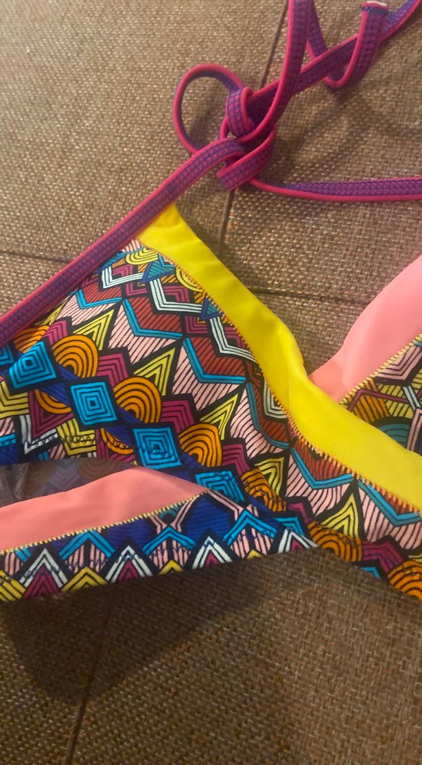 Renkli Bohem Bağcıklı Bikini Üstü - Görsel 2