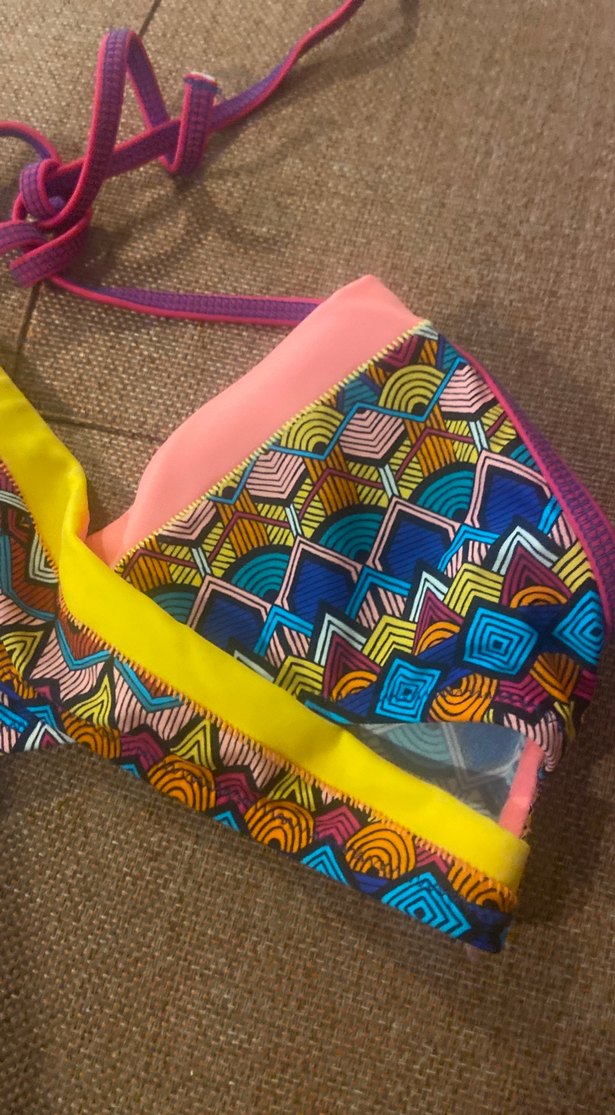 Renkli Bohem Bağcıklı Bikini Üstü - Görsel 3