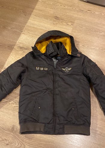 Kapüşonlu Gri Erkek çocuk  Mont - Görsel 2