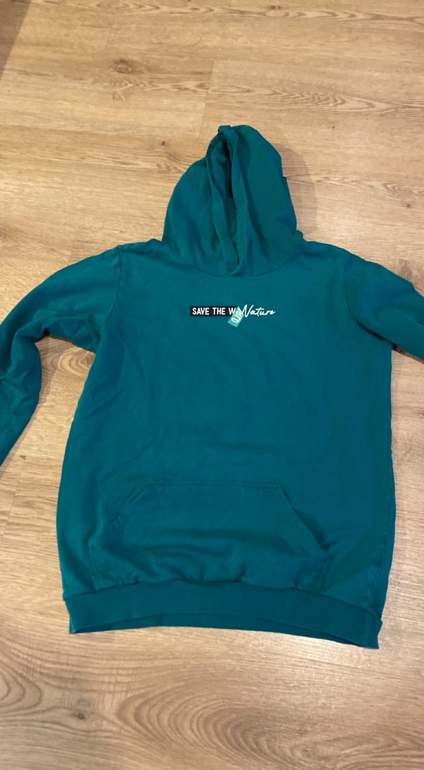 Kapüşonlu Turkuaz erkek çocuk Sweatshirt - Görsel 2