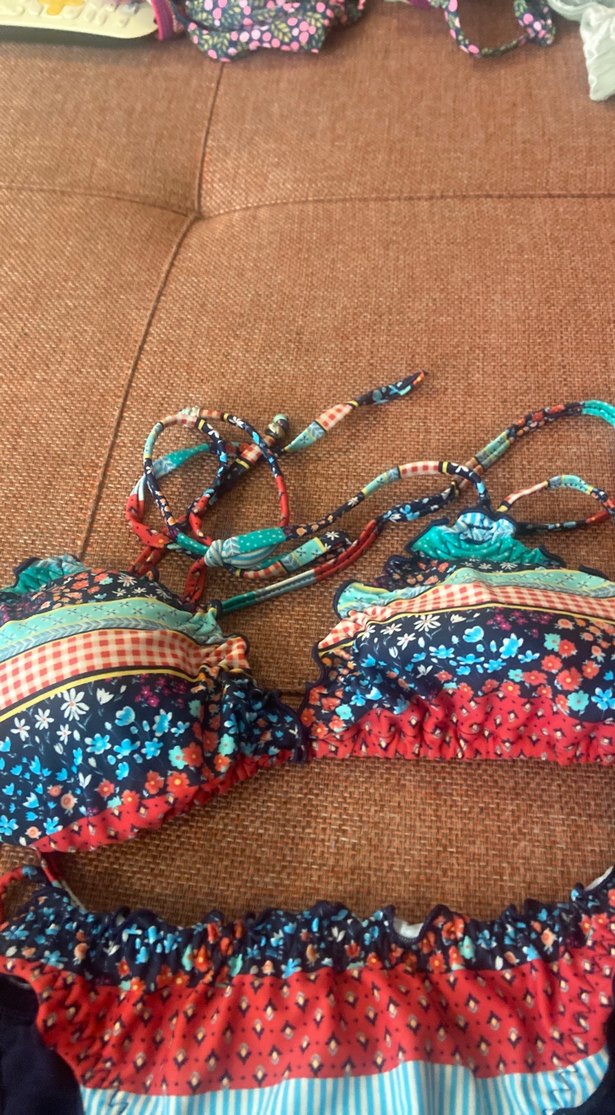 Bohem Çok Renkli Fırfırlı Mini Bikini - Görsel 2