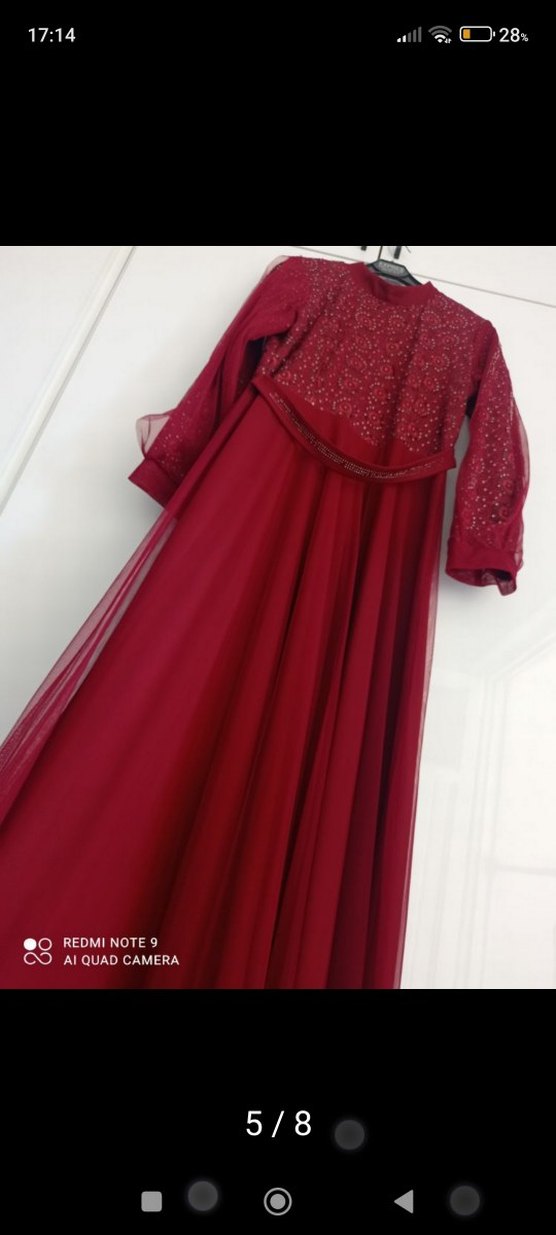 kadın şık tesettür abiye - Görsel 5