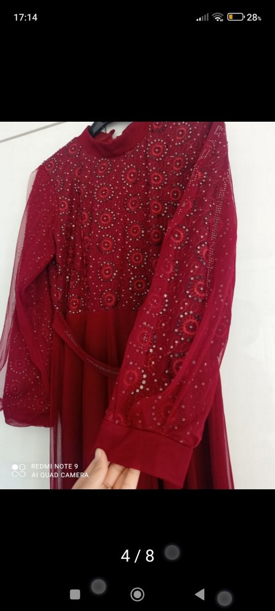 kadın şık tesettür abiye - Görsel 4