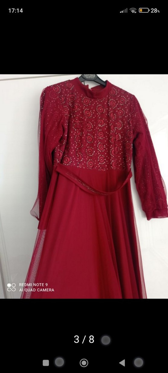 kadın şık tesettür abiye - Görsel 3