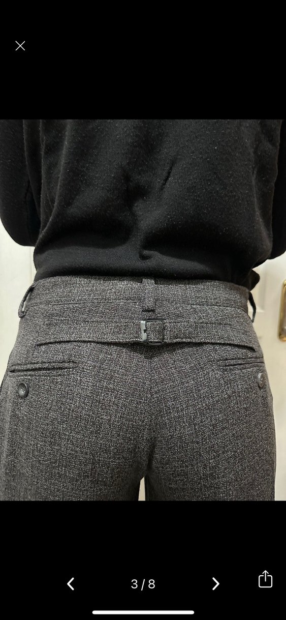 Gri Kemerli Kadın Kumaş Pantolon - Görsel 2