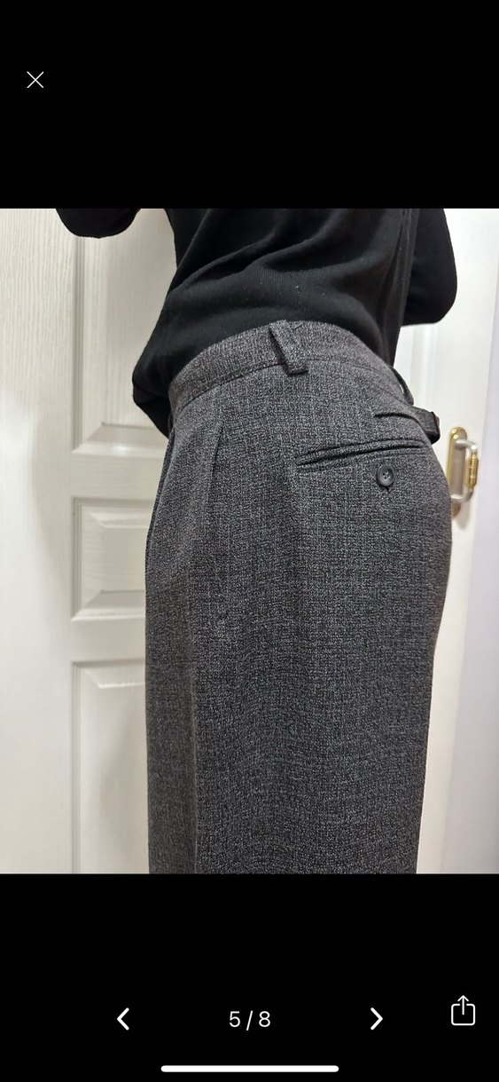 Gri Kemerli Kadın Kumaş Pantolon - Görsel 3