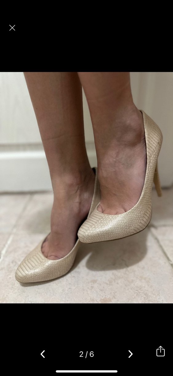 Bej Yılan Desenli Stiletto Topuklu Kadın Ayakkabı - Görsel 2