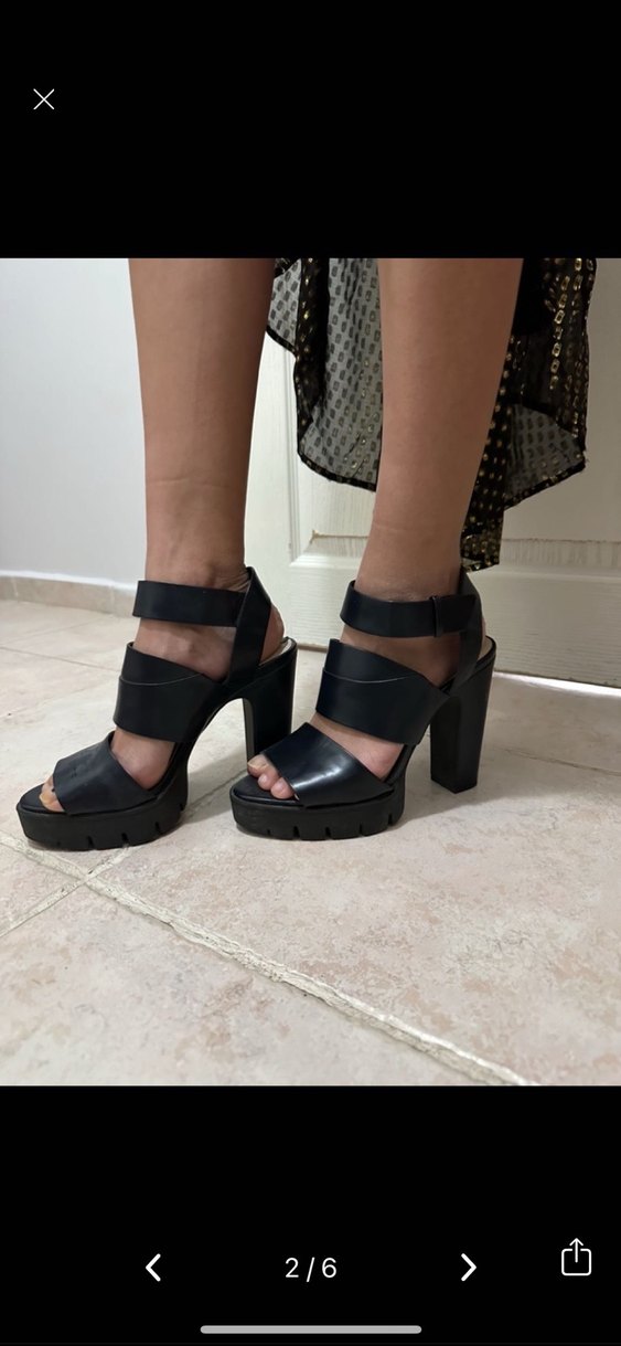 Siyah Goth Platformlu Kadın Topuklu Ayakkabı - Görsel 2