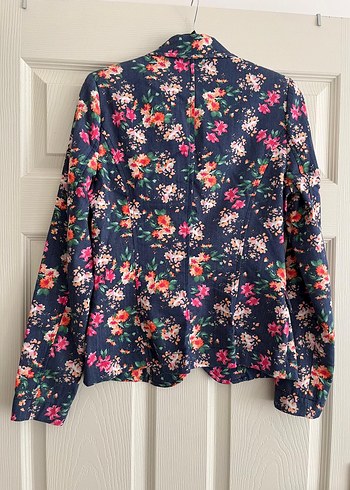 Çiçek Desenli Kadın Denim Ceket - Görsel 2
