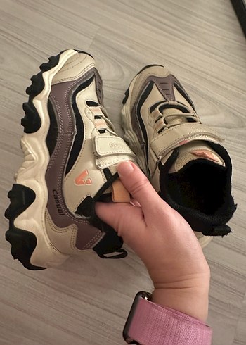 Kahverengi çocuk Spor Ayakkabı Velcro Bantlı - Görsel 4