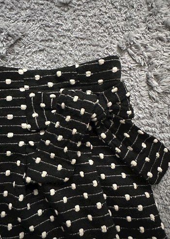 Puantiye Desenli Fırfırlı Mini Etek - Görsel 2