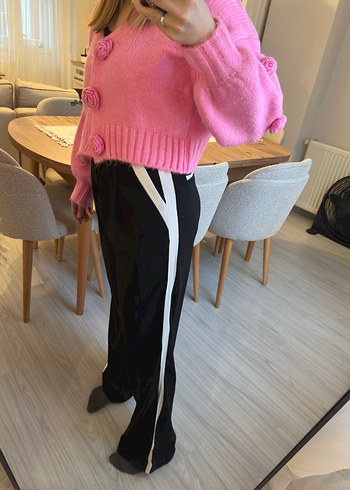 Siyah Kemerli Kadın Kumaş Pantolon - Görsel 4