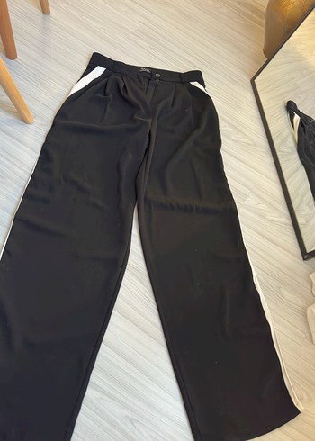 Siyah Kemerli Kadın Kumaş Pantolon - Görsel 6