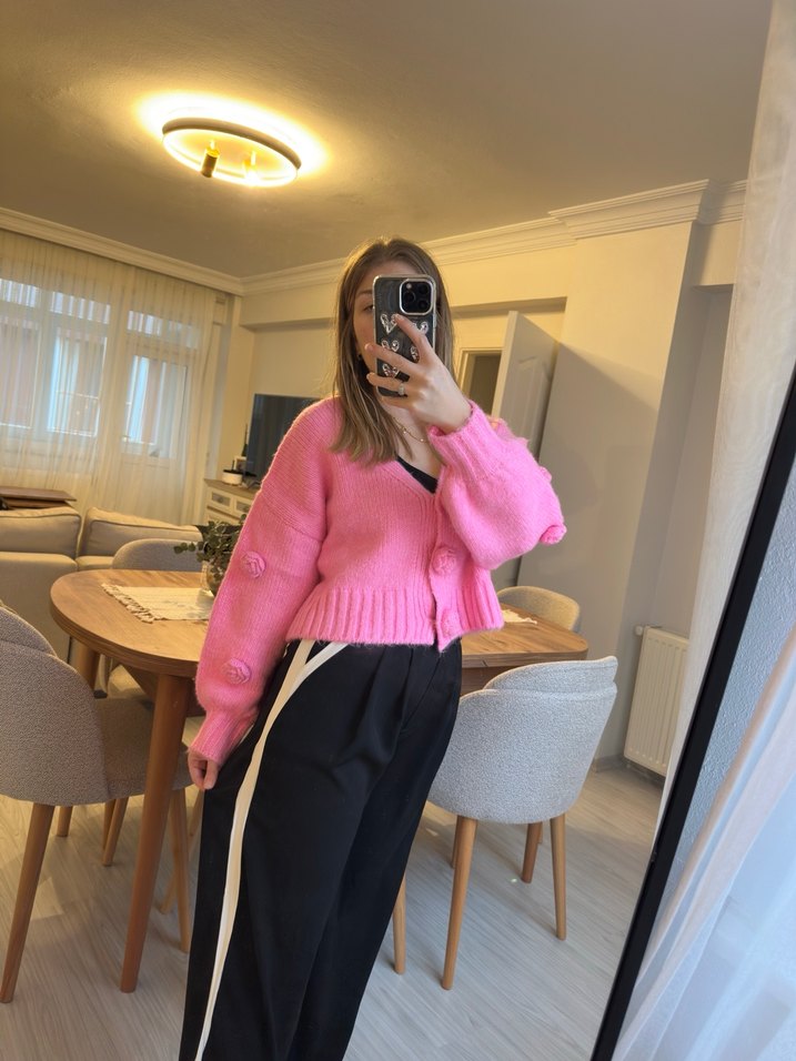 Siyah Kemerli Kadın Kumaş Pantolon - Görsel 3