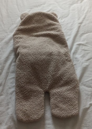 Kahverengi Kapüşonlu Bebek Battaniyesi - Görsel 5