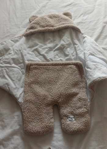 Kahverengi Kapüşonlu Bebek Battaniyesi - Görsel 3