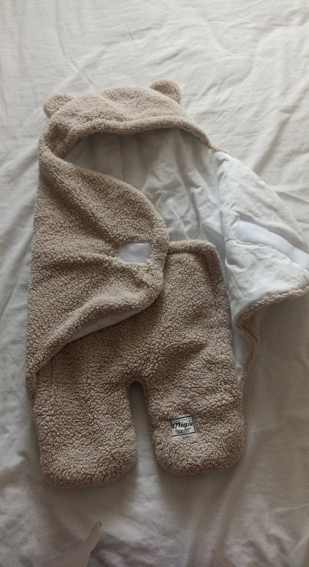 Kahverengi Kapüşonlu Bebek Battaniyesi - Görsel 2