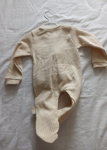 Bej Triko Bebek Erkek Tulum ve Şapka Seti - Görsel 4