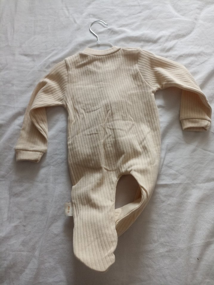 Bej Triko Bebek Erkek Tulum ve Şapka Seti - Görsel 4