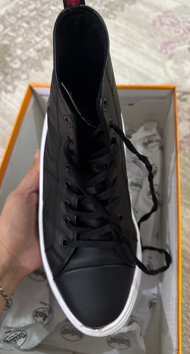 Siyah unısex Biker Bağcıklı Ayakkabı 38 numara - Görsel 2