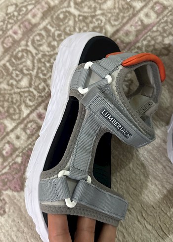 Gri Spor Sandalet Velcro Bantlı - Görsel 3