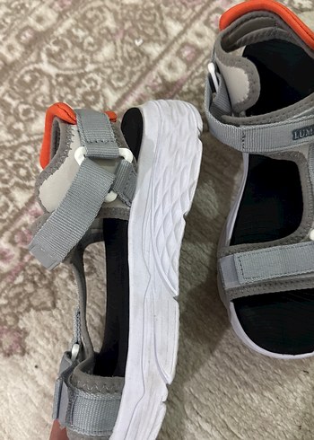 Gri Spor Sandalet Velcro Bantlı - Görsel 2