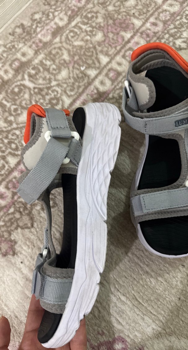 Gri Spor Sandalet Velcro Bantlı - Görsel 2