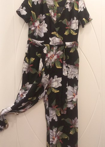 Çiçek Desenli Kemerli Uzun Tulum - Görsel 2