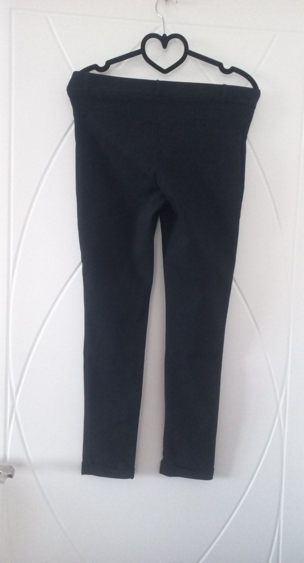 Siyah Kadın Kumaş Pantolon Midi Boy - Görsel 3